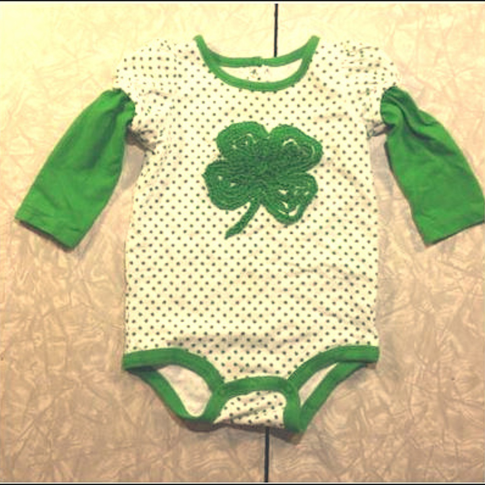 St. Patrick's Day 6 Months Girl's Romper w/ Ruffle